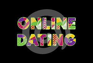 Online Dating Concept Word Art Illustration