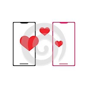 Online dating icon design template vector isolated