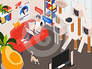 Online Dating Isometric Composition