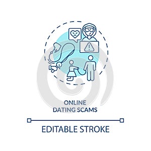 Online dating scams concept icon.