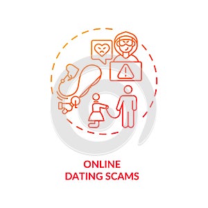 Online dating scams concept icon.