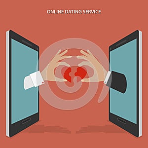 Online dating service vector concept.