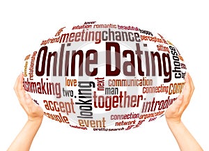Online dating word cloud sphere concept