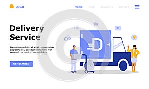 Online Delivery Service Vector Illustration Concept, Suitable for web landing page,  ui, mobile app, editorial design, flyer, bann