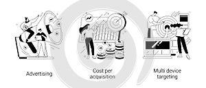 Online digital campaign abstract concept vector illustrations.