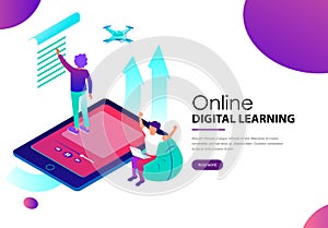 Online digital learning landing web page template