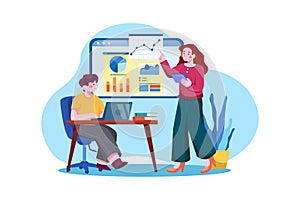 Online Digital Marketing Illustration concept.