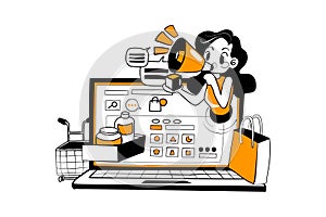 Online Digital Marketing Illustration concept