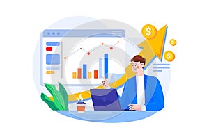 Online Digital Marketing Illustration concept. Flat illustration isolated on white background