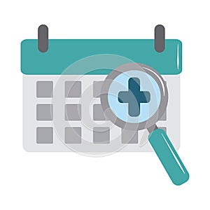 Online doctor calendar care flat style icon