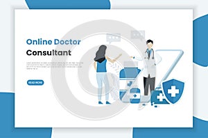 Online doctor consultant illustration