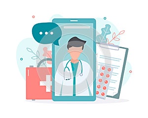 Online doctor consultation concept