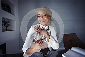 Online doctor having online consultation with patient