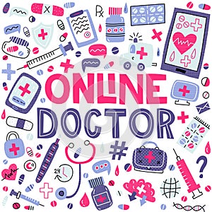 Online doctor illustration