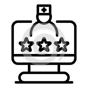 Online doctor raiting icon, outline style