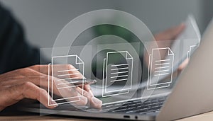 Online documentation database and document management system concept..Process automation to efficiently manage files.