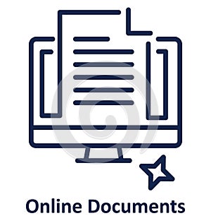 Online Documents Isol Online Documents Isolated Vector icon that can easily modated Vector icon that can easily modified or edit.