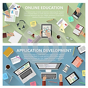 Online education and app development concept