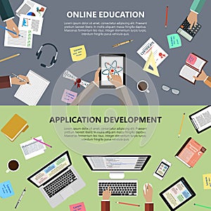 Online education and app development concept