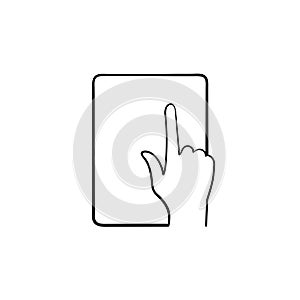 Online education app hand drawn sketch icon.