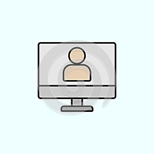 online, education, avatar color vector icon, vector illustration