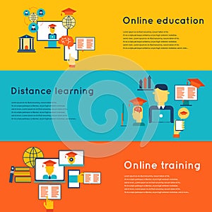 Online Education Banners Set