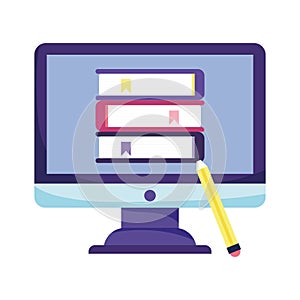 Online education computer ebooks and pencil lesson class