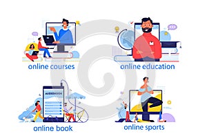 Online education concept. Idea of study remotely using internet.