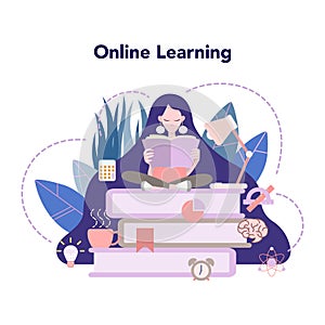 Online education concept. Idea of study remotely using internet.