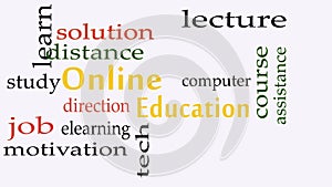 Online education concept word cloud background. Education Concept