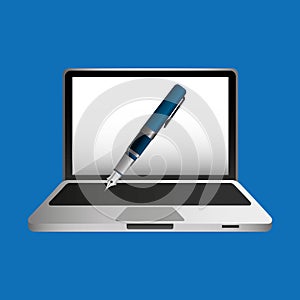Online education concept writing pen design