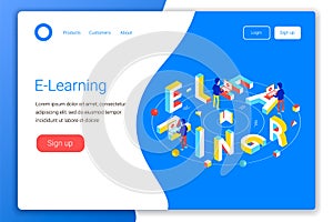 Online education design concept.