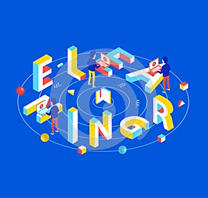 Online education design concept.