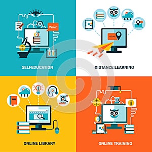 Online Education Design Concept Set