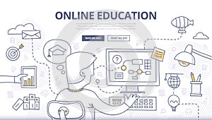 Online Education Doodle Concept