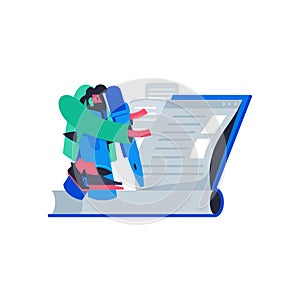 Online Education Flat Composition