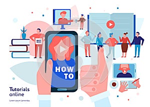 Online Education Flat Composition