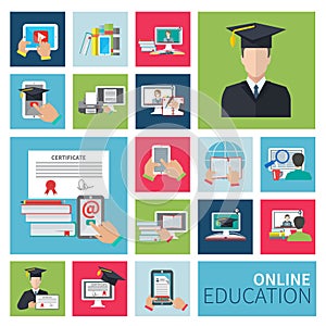 Online Education Flat Icons