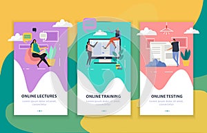 Online Education Flat Vertical Banners