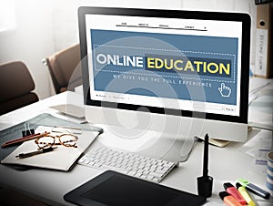 Online Education Homepage E-learning Technology Concept