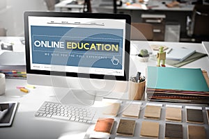 Online Education Homepage E-learning Technology Concept