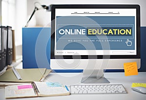 Online Education Homepage E-learning Technology Concept photo