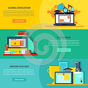Online Education Horizontal Banners