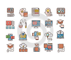 online education icons, suitable for a wide range of digital creative projects