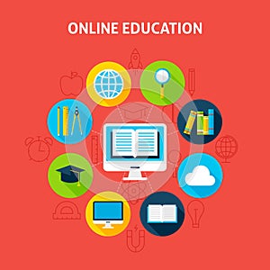 Online Education Infographic Concept