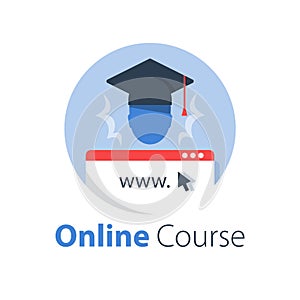 Online education, internet course, distant learning