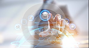 Online education internet learning e-learning concept on digital interface.