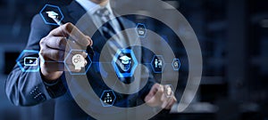 Online education internet learning e-learning concept on digital interface