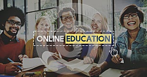 Online Education Knowledge Wisdom Communication Connection Concept