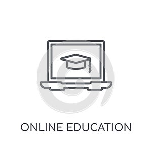 Online education linear icon. Modern outline Online education lo